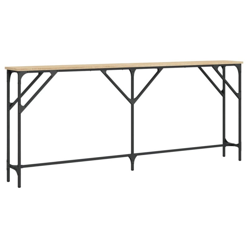Table console chêne sonoma 180x23x75 cm bois d ingénierie - 2
