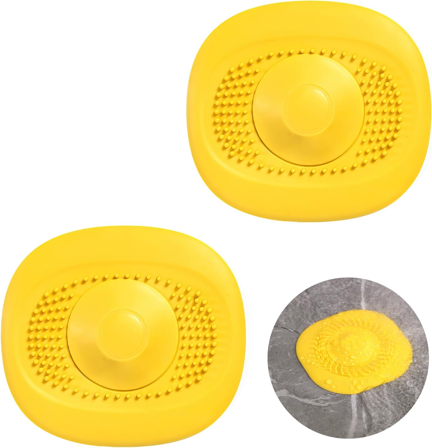 Abaodam Lot De 2 Bouchons D'évier De Cuisine En Plastique Durable