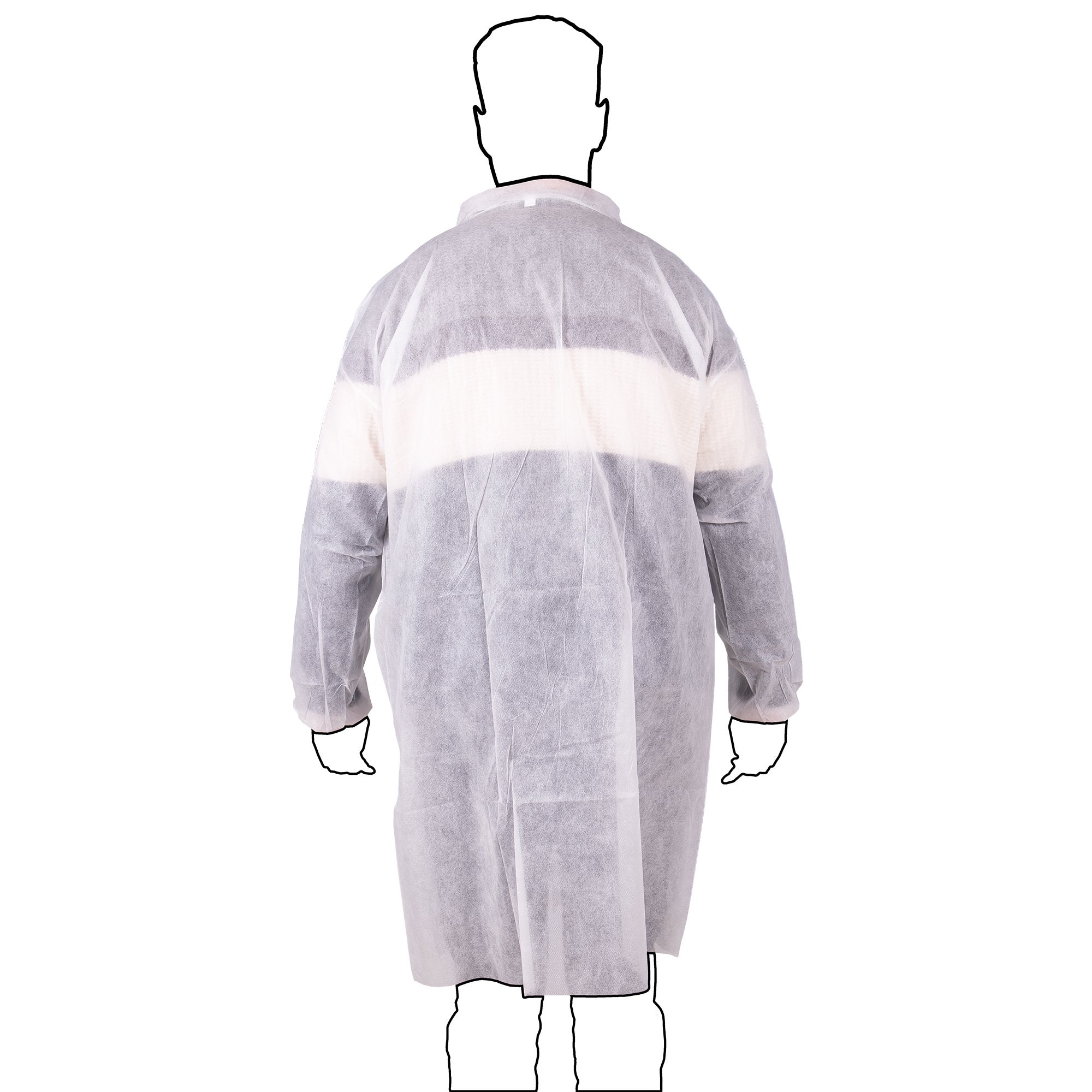 Cofan Bata descartável branca | Material: polipropileno | Fecho de velcro e punhos elásticos | Cor: branca | Tamanho único - 4