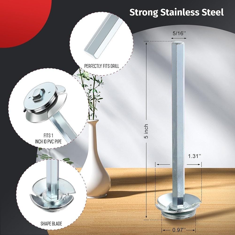 Alésoir de tuyau en PVC, outil d'alésoir de tuyau en PVC, outil de coupe intérieur de tuyau en PVC, outil de plomberie en acier inoxydable - 2