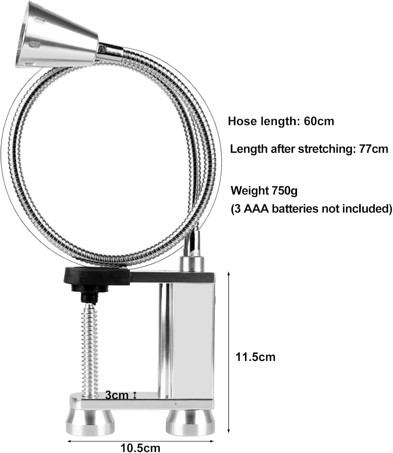 Magnetyczna lampa do grilla – 12 superjasnych diod LED z elastyczną szyjką – zasilana bateryjnie – na kemping - 5