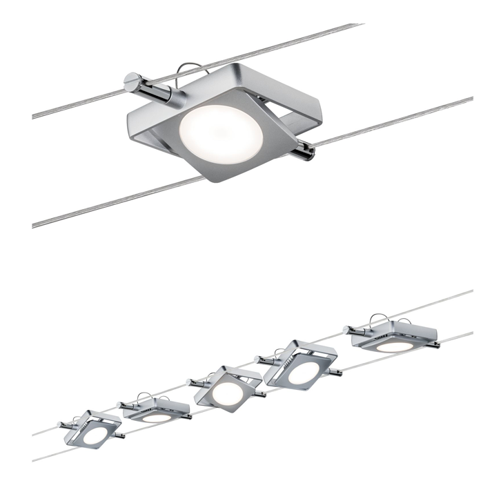 Système sur câbles LED MacLED Kit de base 5x200lm 5x4,3W 2700K 230/12V Chrome mat - 6
