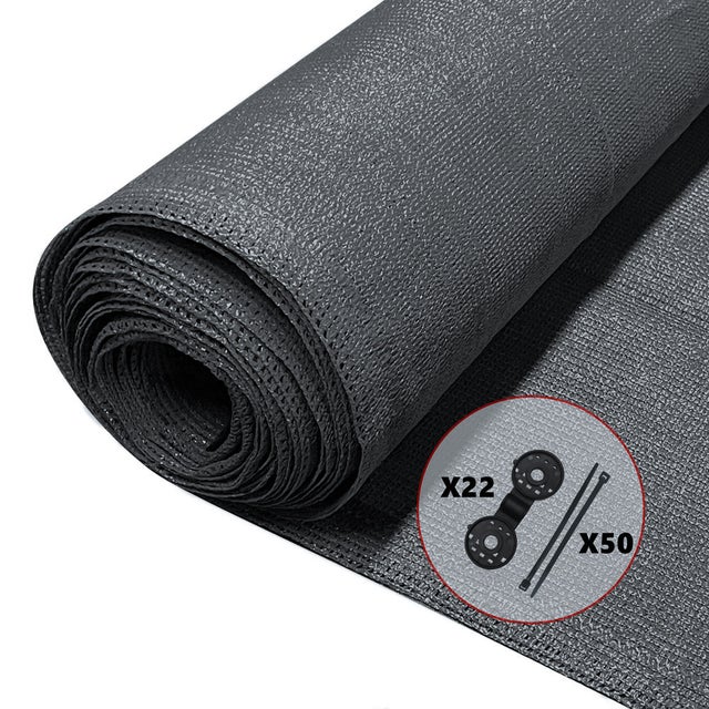 Brise vue occultant en HDPE 90g/m² 1x10m avec attaches de fixation anthracite VOUNOT®