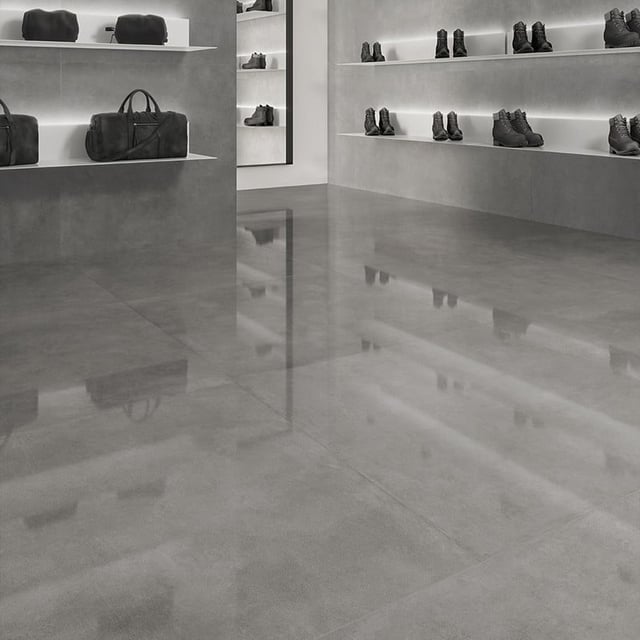 Carrelage Imitation Ciment Belice Graphite Poli | 100x100 cm