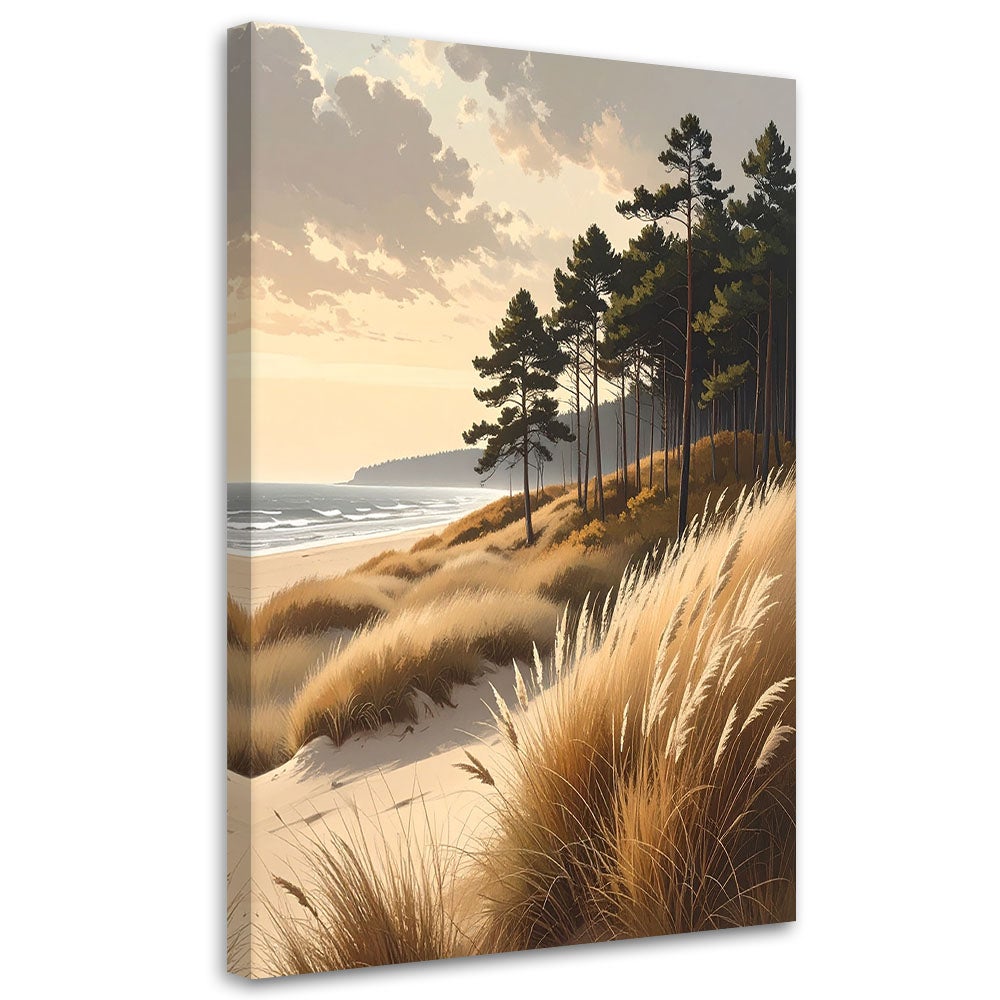 Obraz do salonu sypialni biura loftu, Widok Plaża Wydmy i Morze jak malowany 20x30
