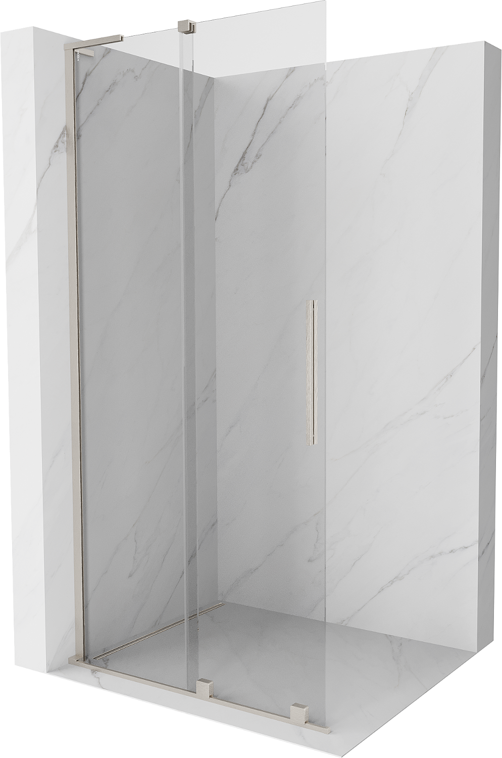 Mexen Velar L ścianka prysznicowa rozsuwana Walk-in 120 x 200 cm, transparent 8 mm, nikiel szczotkowany - 871-120-003-03-97