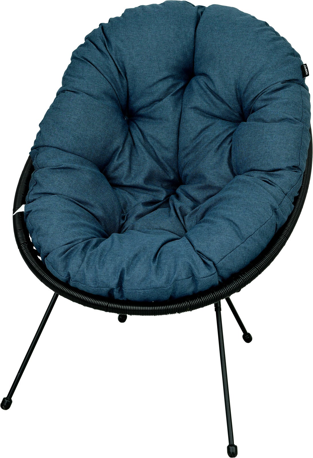 Poduszka na fotel żyłkowy krzesło Acapulco AMPO granatowy melanż 1 szt.