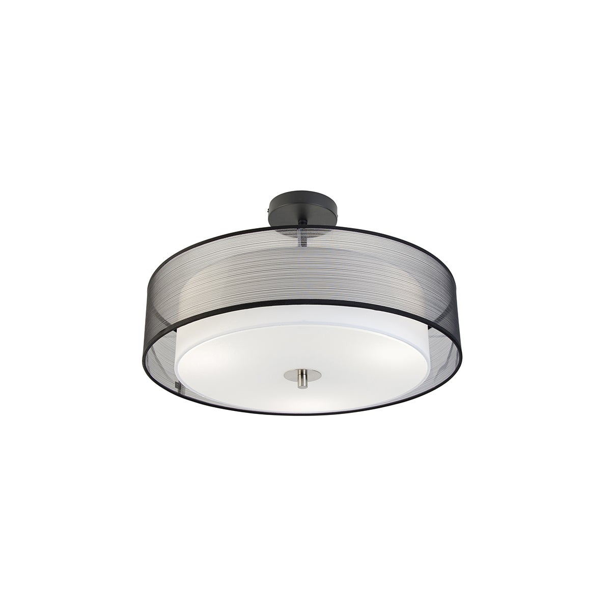 Qazqa nowoczesny plafon inteligentny - Drum-neutron - czarny, okrągły, żarówkami LED 9 w zestawie, e27, 2700k - 6500k