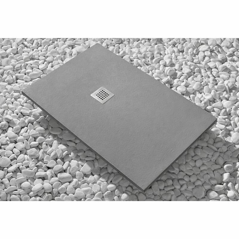 Brodzik Vulcano Line Slim 95x100 cm, ciemnoszary RAL 7005, wykonany z żywicy syntetycznej i proszku marmurowego, - FRASCIO