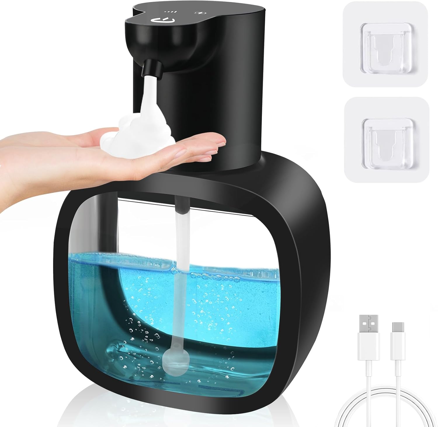 Automatyczny dozownik mydła 500 ml - ładowany przez USB, z czujnikiem - wodoodporny IPX5