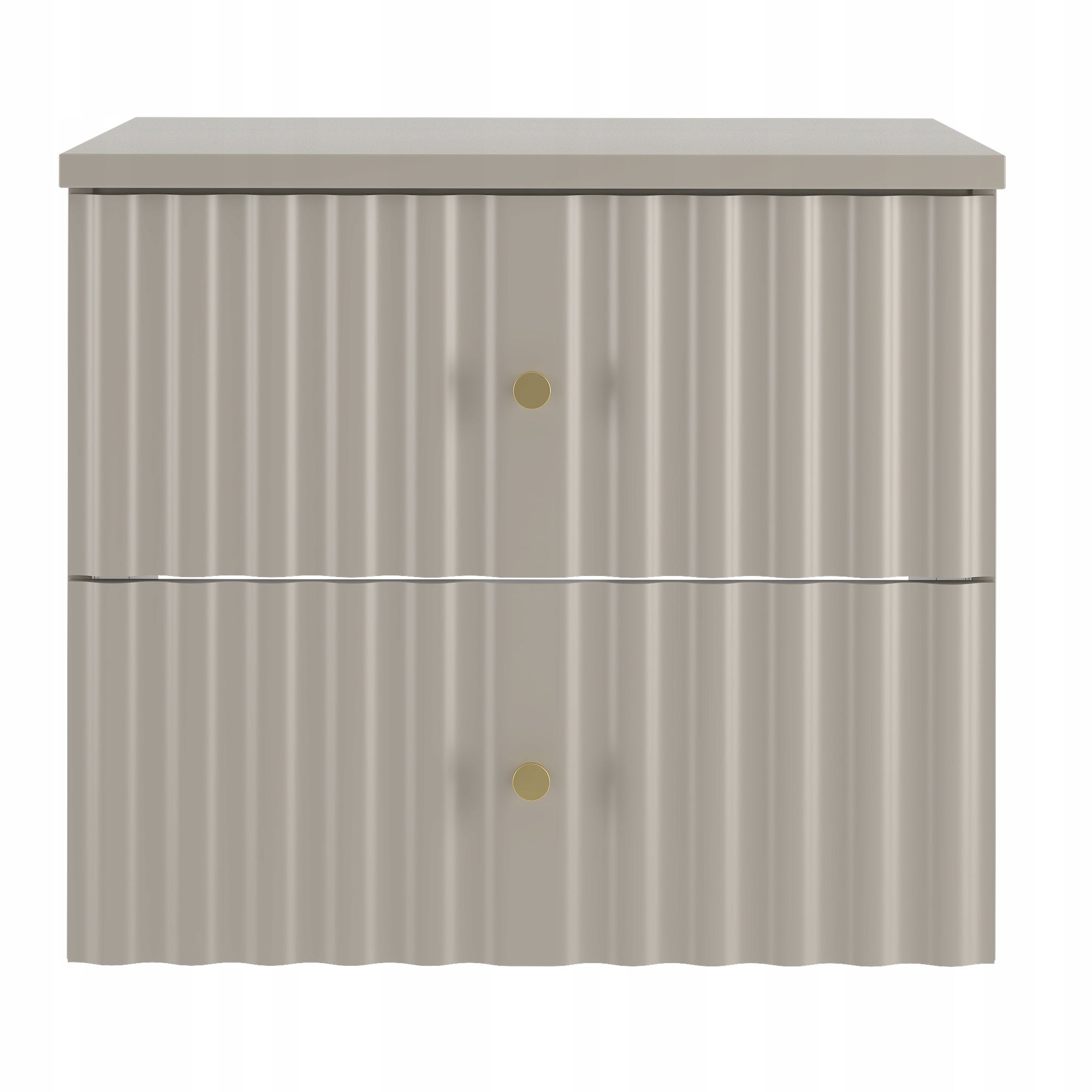 Szafka łazienkowa AQUA 60 cm kaszmir z blatem ryflowane fronty złoty uchwyt