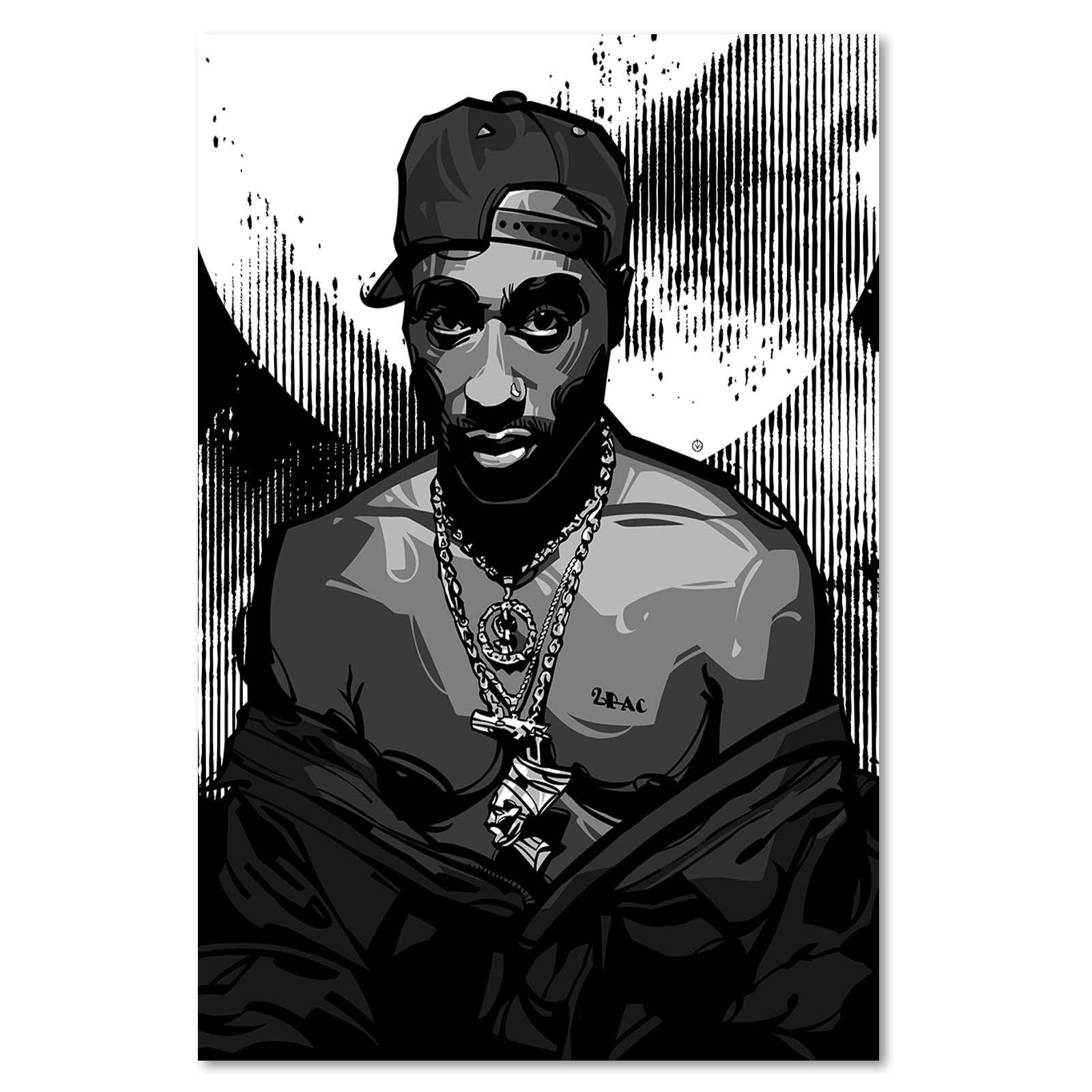 Tableau bois roi rap - 50 x 70 cm - 2