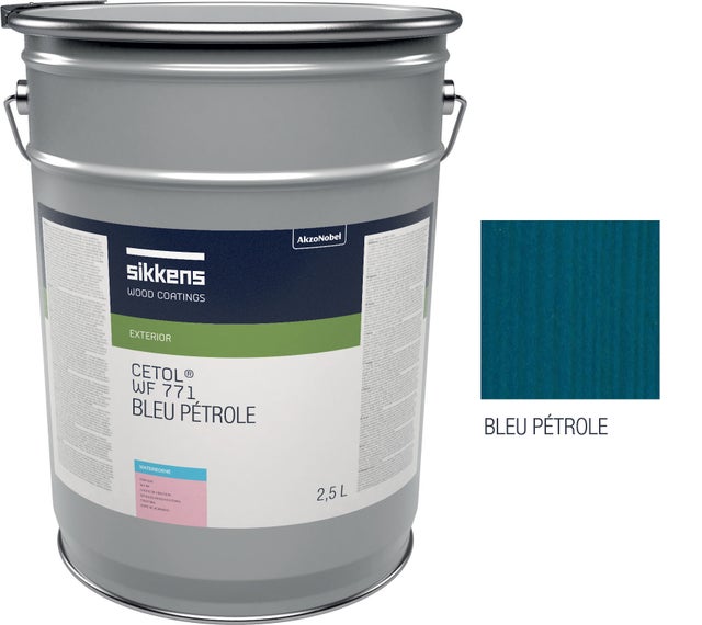 Saturador para madera exterior SIKKENS CETOL WF 771 – Protección y acabado – Mate – 2,5 L – Color Azul Petróleo
