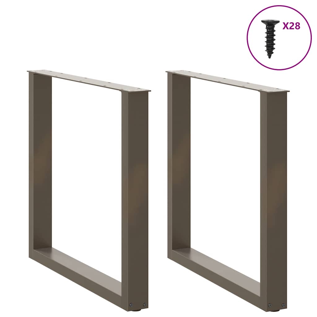 Pieds de table à manger en U 2 pièces Acier naturel 80 x (72-73) cm Acier vidaXL - 4
