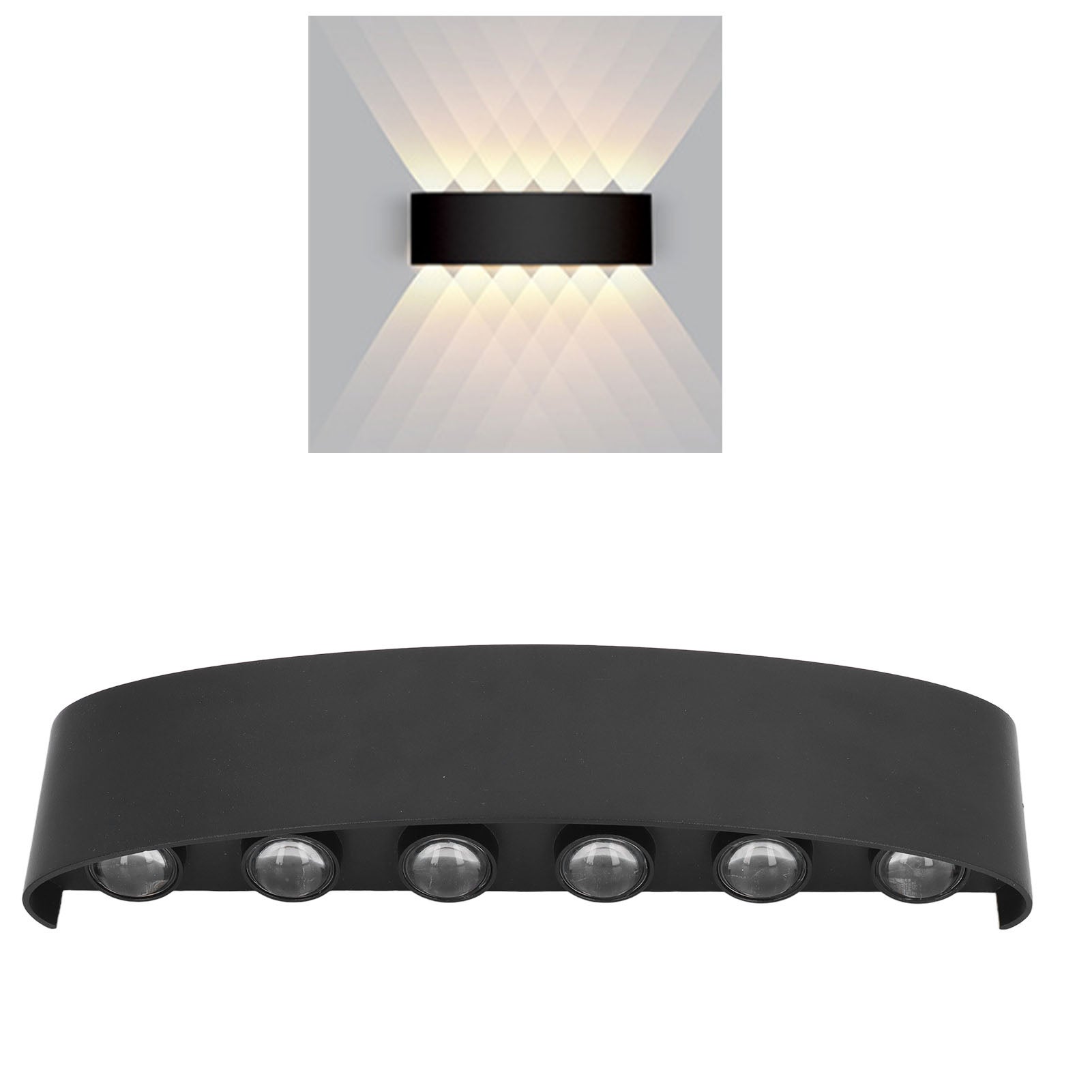 Lampa ścienna LED 12W 12 koralików świetlnych ciepła biel do dekoracji wnętrz 90-265V