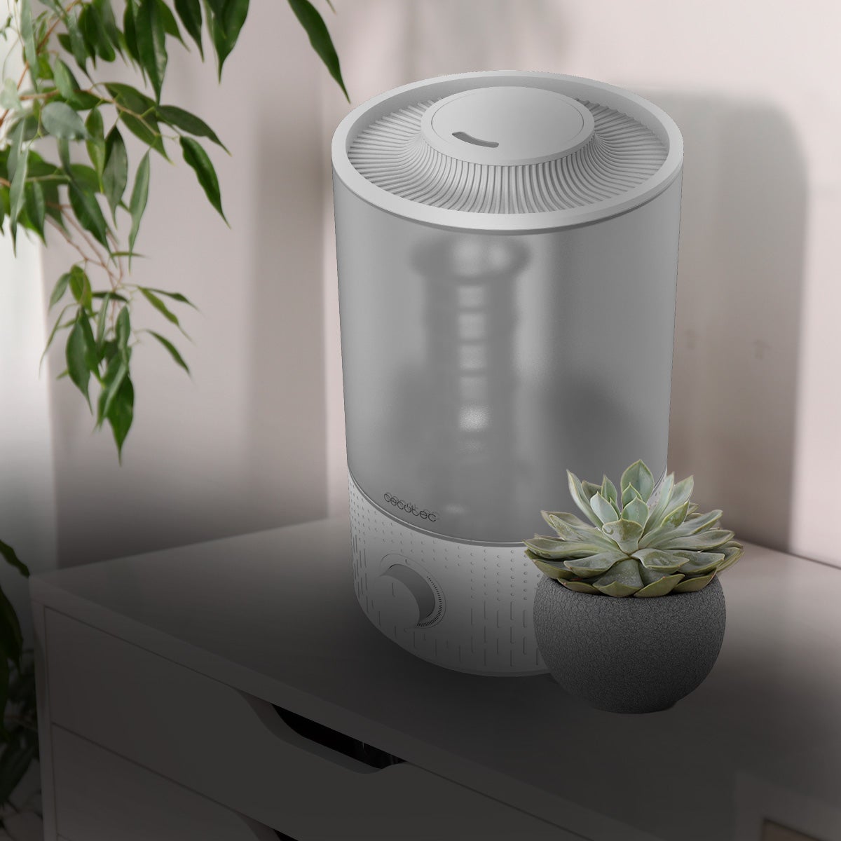 Cecotec Umidificatore per Ambienti Breezecare 2500 Light. 27W, Umidificazione Massima 250ml/h, Serbatoio da 2,5L, Ruota di Controllo, Luce LED, Uso Si - 2