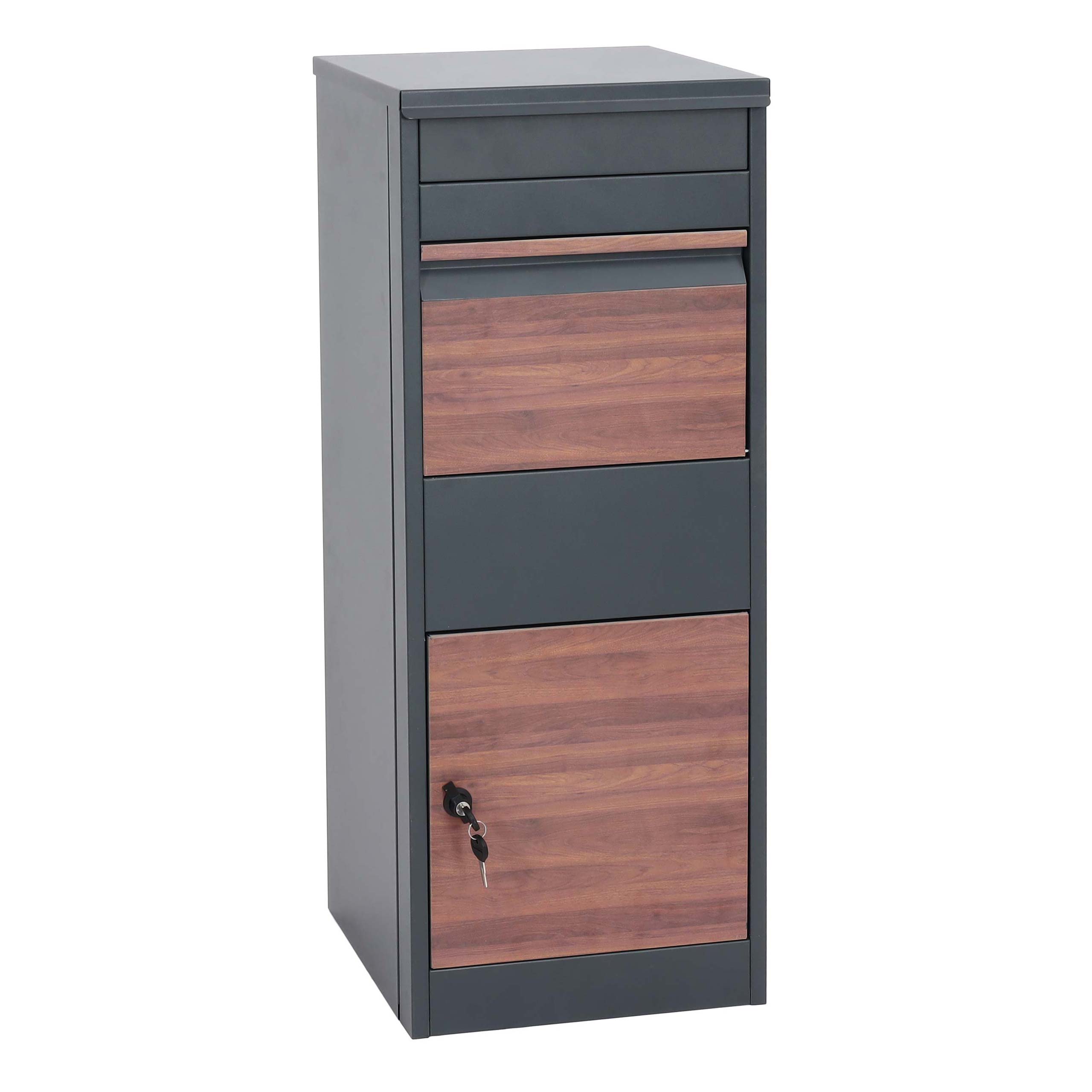 Boîte à colis boîte aux lettres sur pied acier galvanisé anthracite — free download
