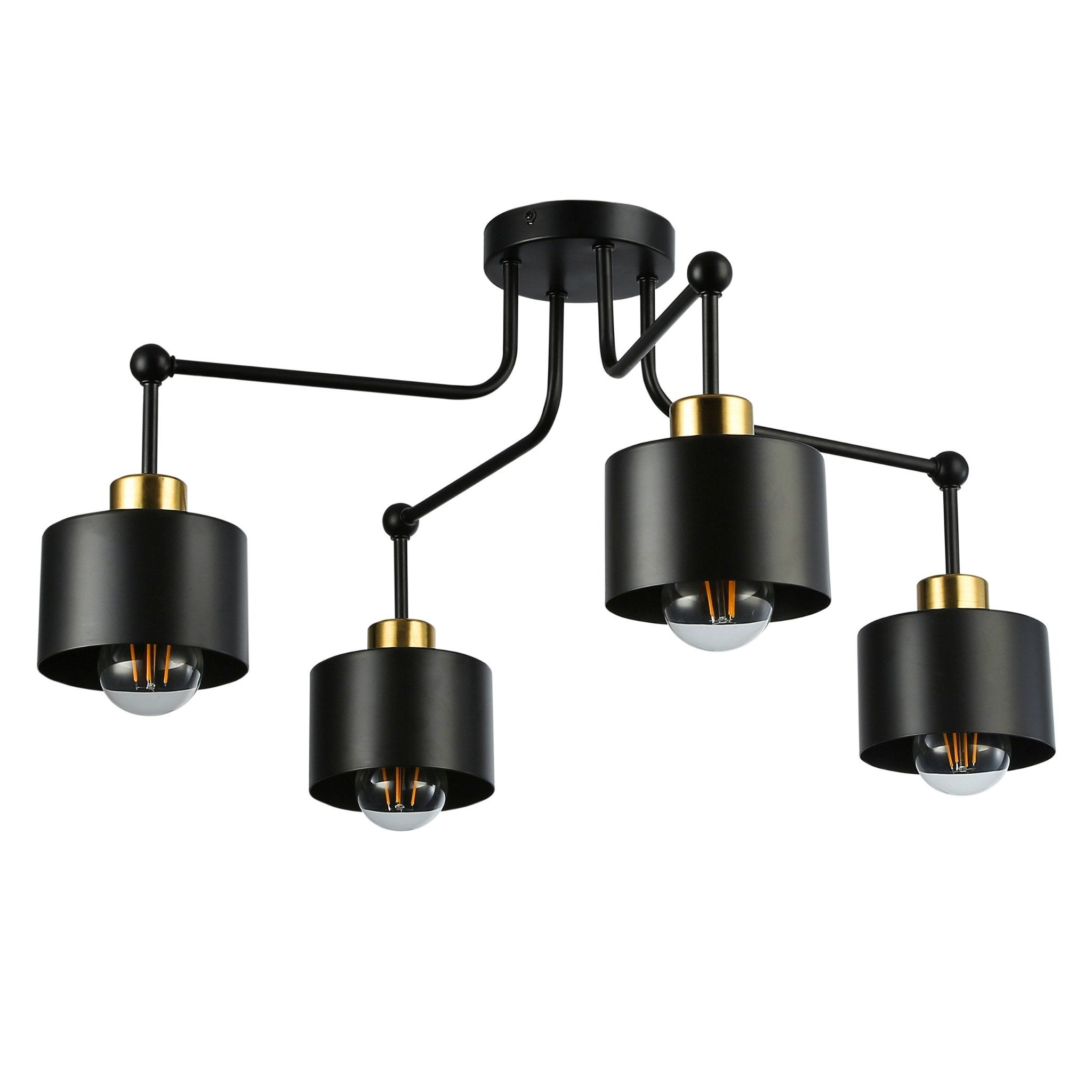 Kinkiet lampa sufitowa E27 LED Elza poczwórny żyrandol okrągły czarny MasterLED