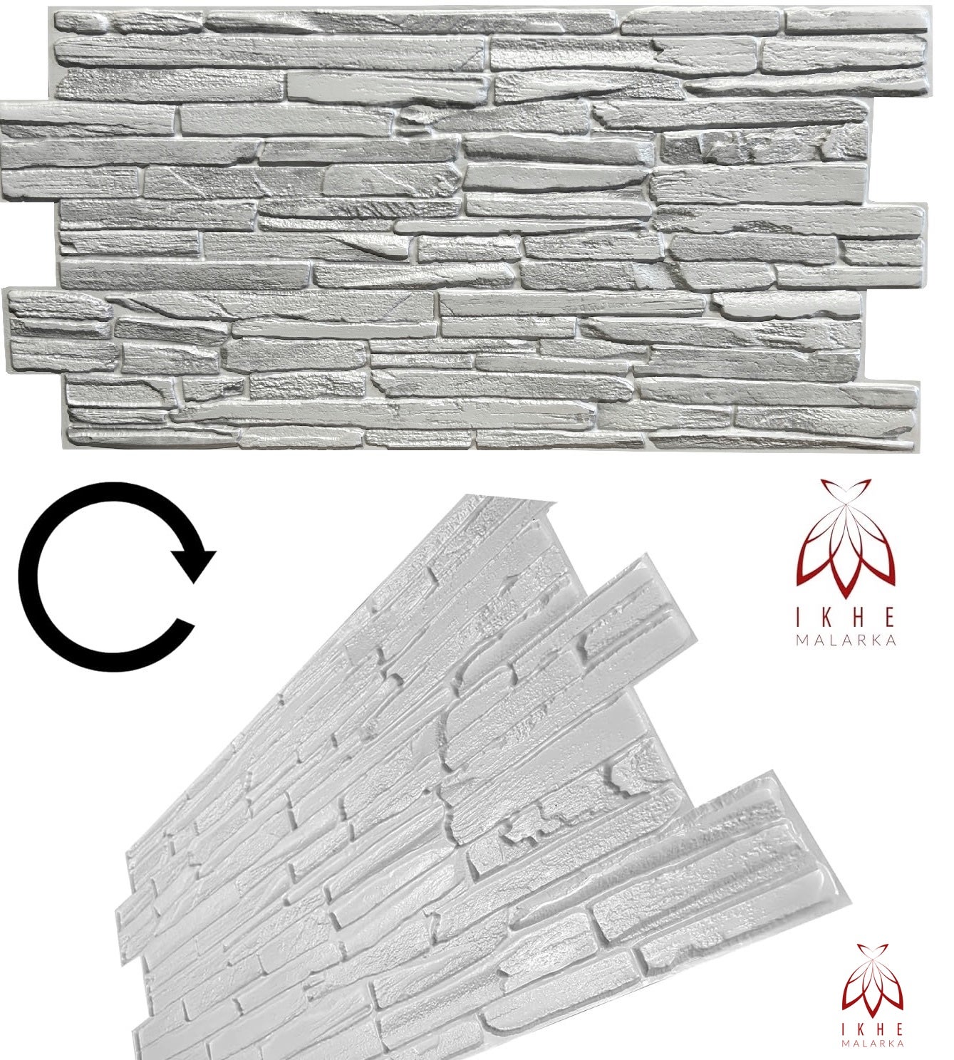 Lote de 10 paneles de pared 3D en PVC – Imitación azulejos – 4 m² – Revestimiento mural decorativo efecto ladrillo – Grosor 1 mm Quartzite Grey - 6