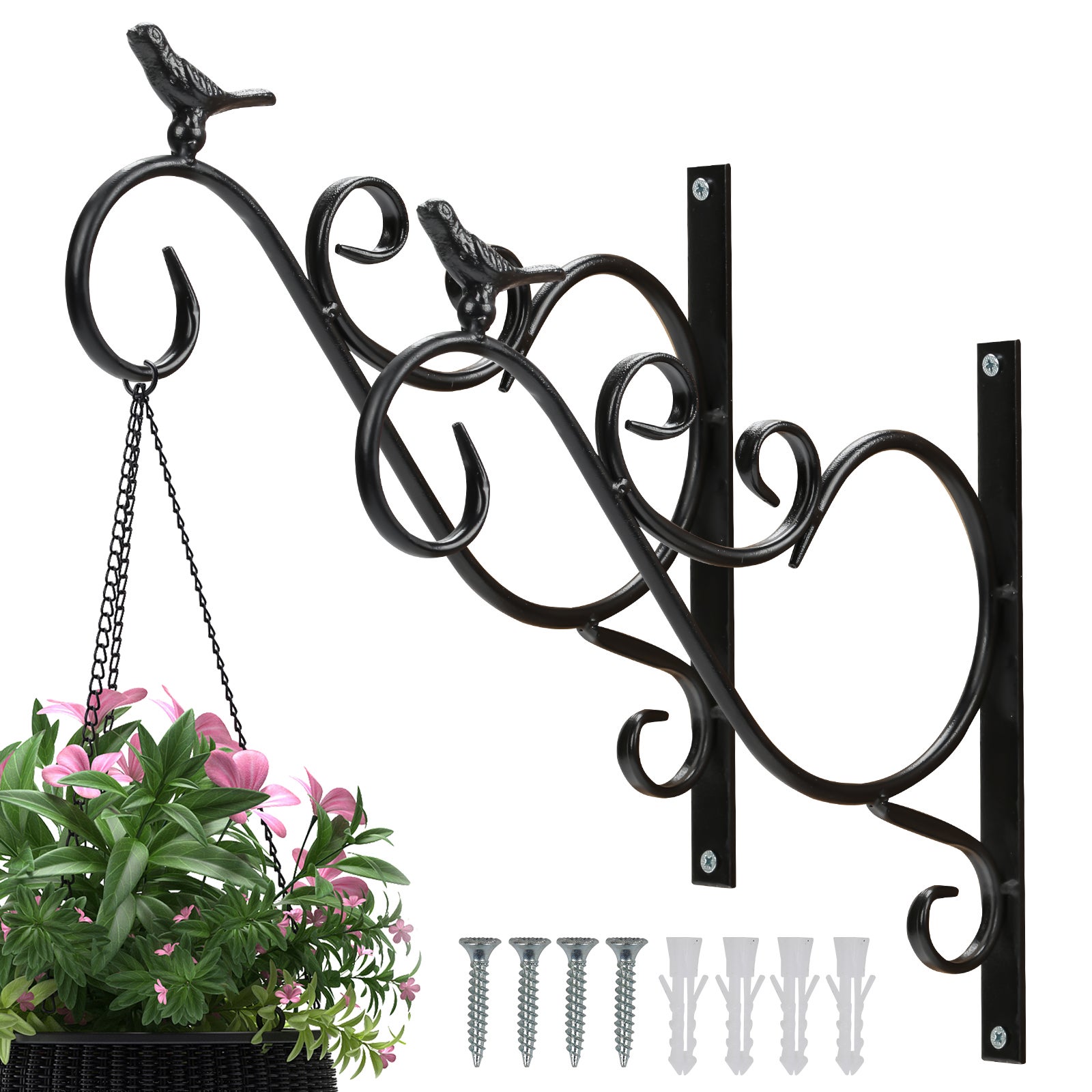 CESTINO ARTISTICO FERRO Fiore Di Recinzione Stand Piante Fioriere Per Ringhiere EUR 20,69