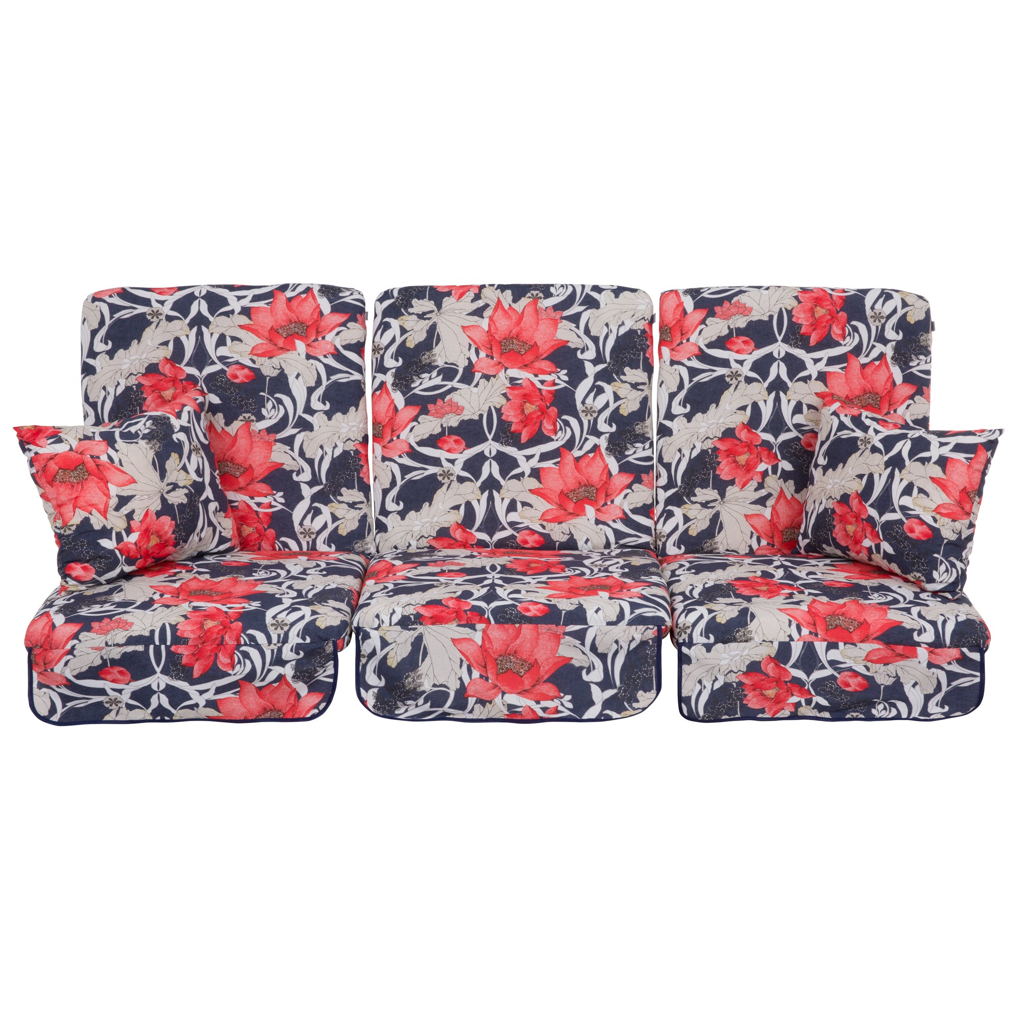 Poduszki na huśtawkę 180 cm Rimini / Venezia czerwone kwiaty Patio