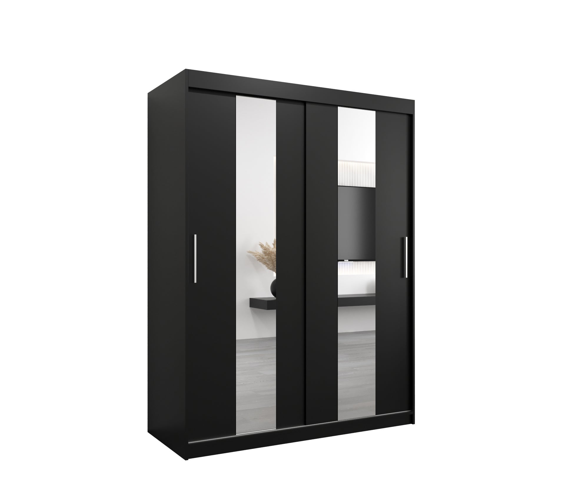 Szafa przesuwna garderoba POLE 150 x 62 x 200 cm Czarny - Abiks Meble