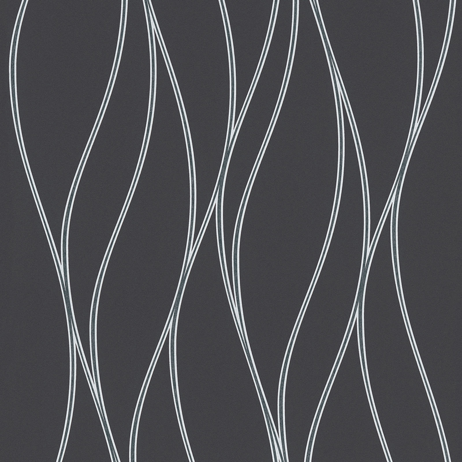 Papel pintado ondas blancas estilo retro papel pintado vinílico para sala de estar moderna papel pintado negro con relieve realista