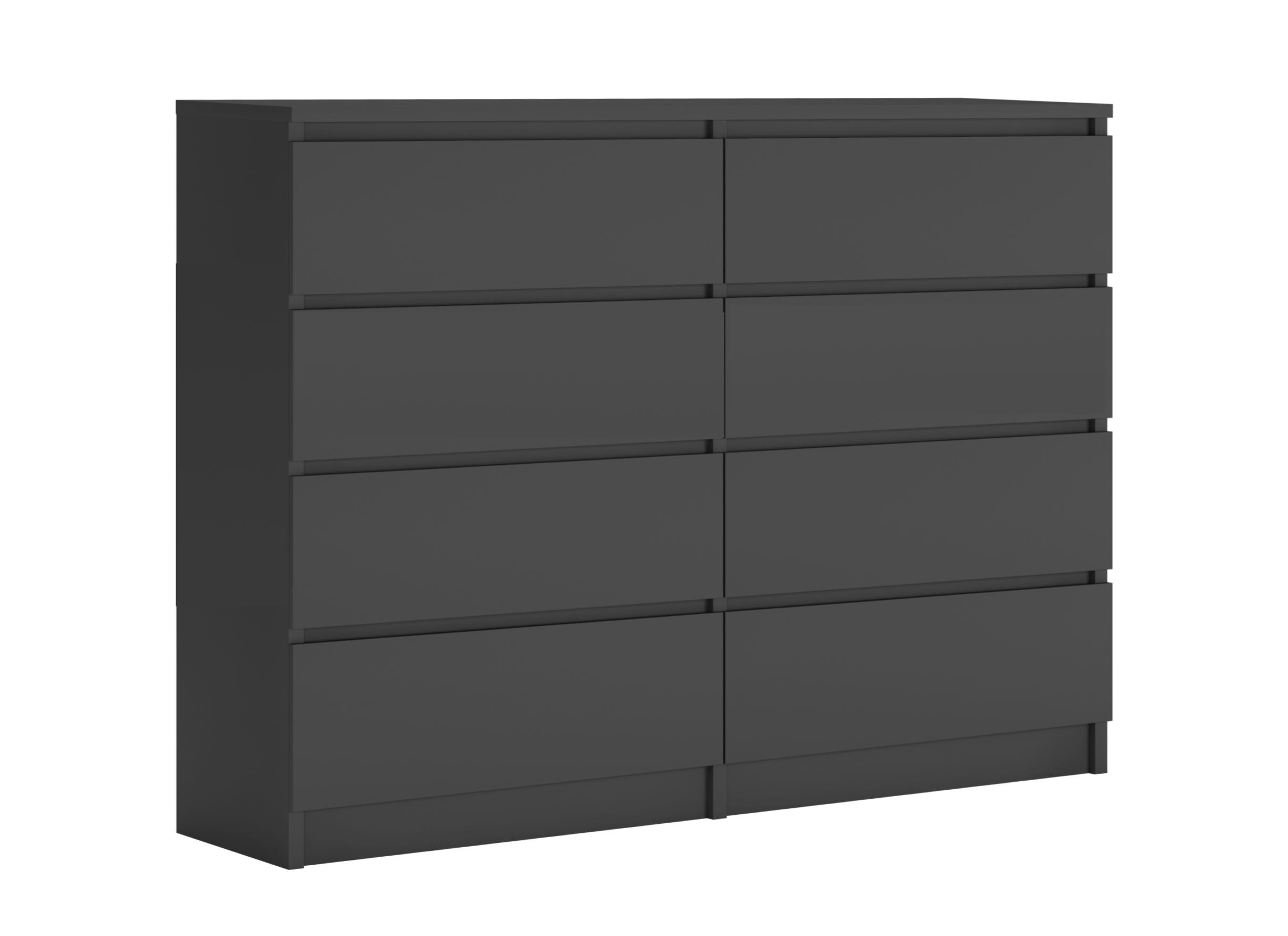 Komoda : 8 szuflad, kolor Antracyt, 120 x 101 x 39 cm
