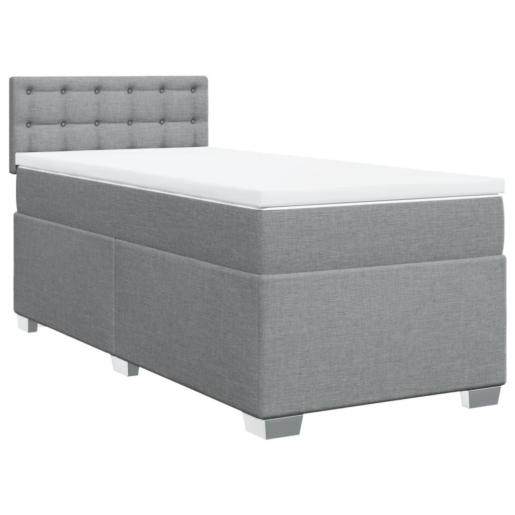 VidaXL Cama Box Spring Con Colchón Y LED Tela Gris Taupe 120x190 Cm
