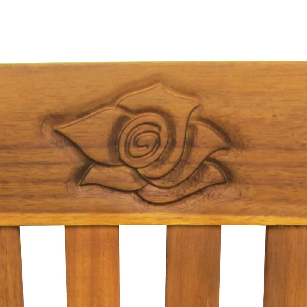 Banc de jardin en acacia sculpté - Naturel - 157x45x82.5 cm - Bois - 5