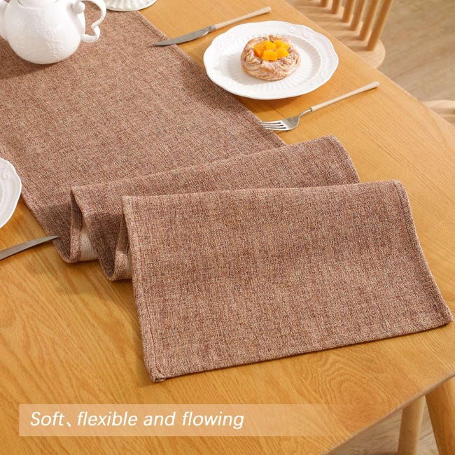 Runner da tavola in lino stile rustico, fatto a mano, con nappe ricamate, lunghezza 152 cm, per feste, comò e ristoranti, 33 x 152 cm, grigio chiaro Runner da tavola in lino stile rustico, fatto a mano, con nappe ricamate, lunghezza 152 cm, per feste, comò e ristoranti, 33 x 152 cm, grigio chiaro