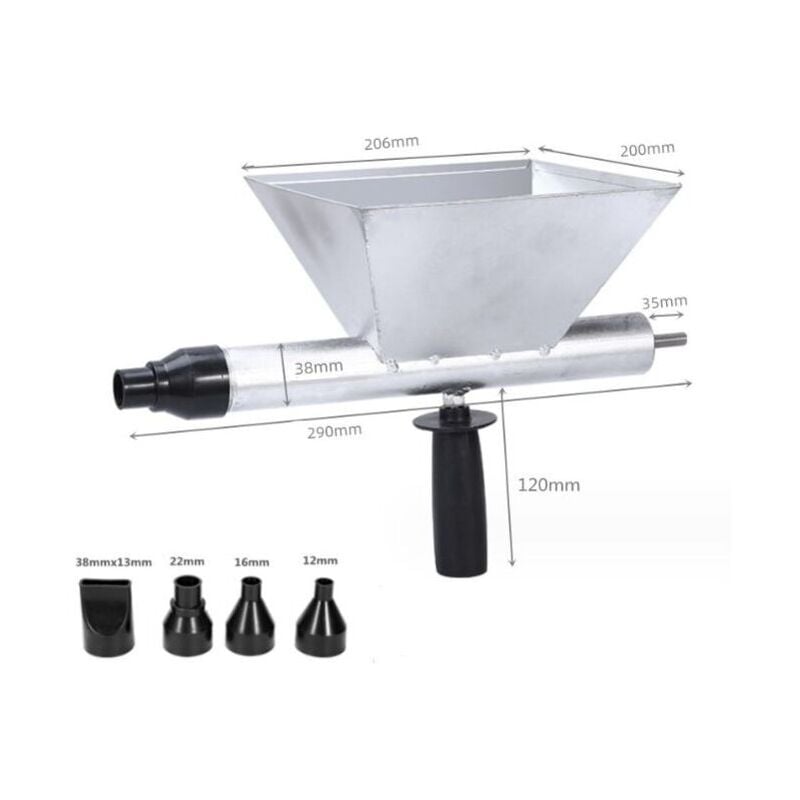 Pistolet à mortier pompe à mortier ciment chaux pistolet à mortier moritier avec 4 buses pour joints de mortier, murs en pierre, murs en briques - 3