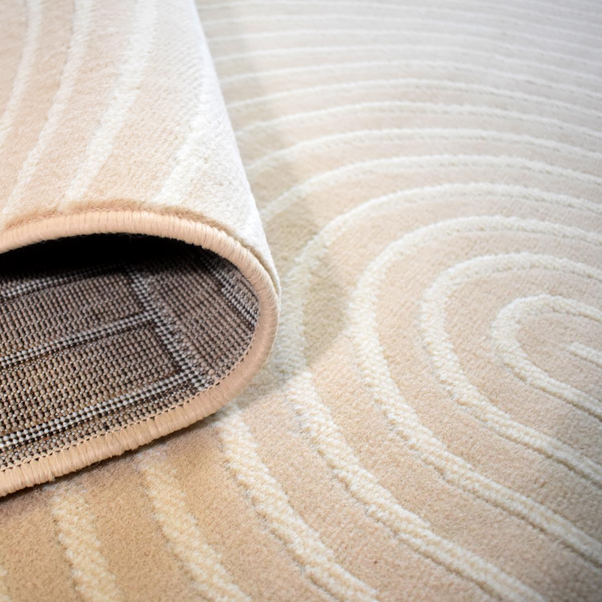 tapis salon 160x225 tissé beige rectangle motif géométrique LYN49 ARCROL - 5