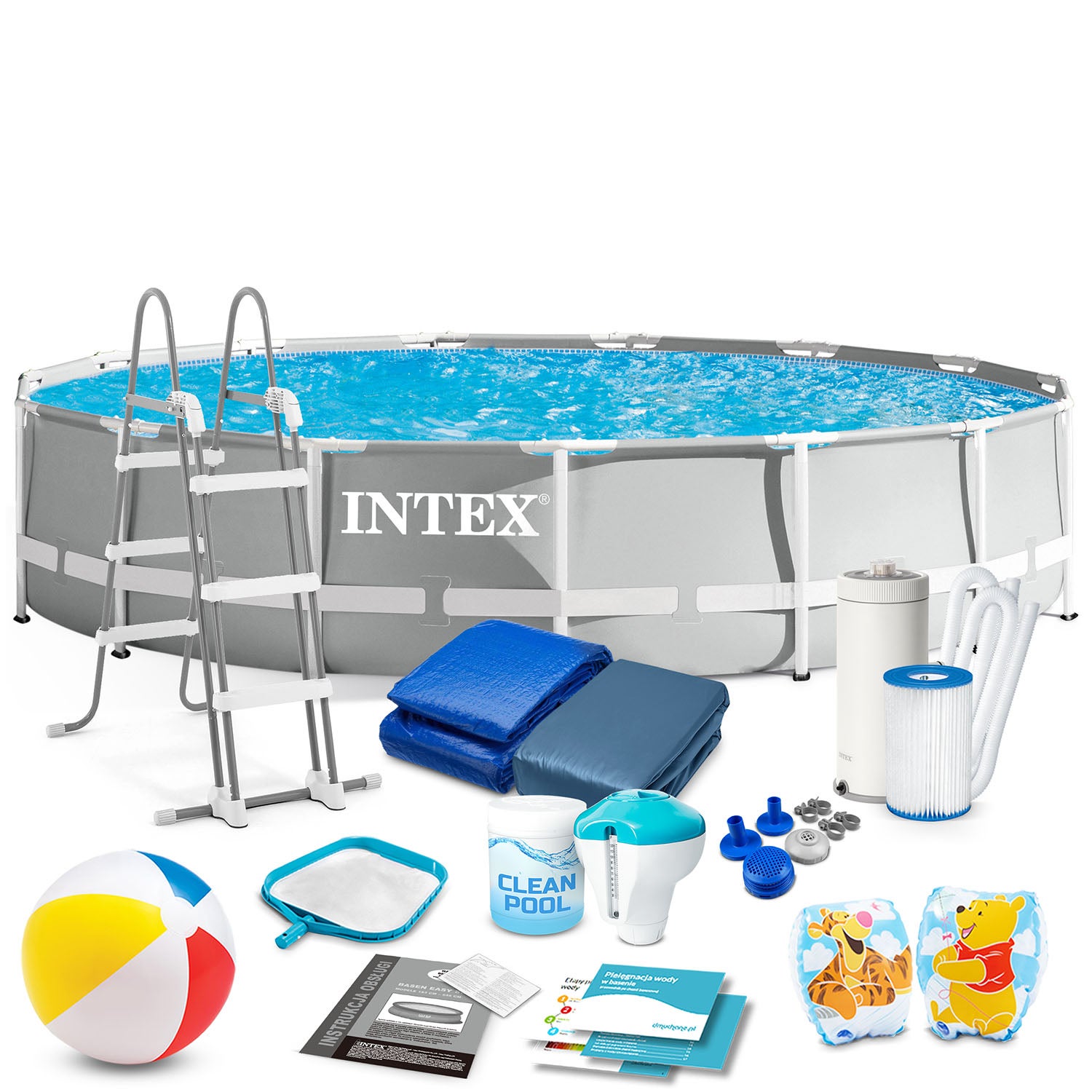 Basen ogrodowy stelażowy Intex 457x107 cm zestaw 18w1 26724