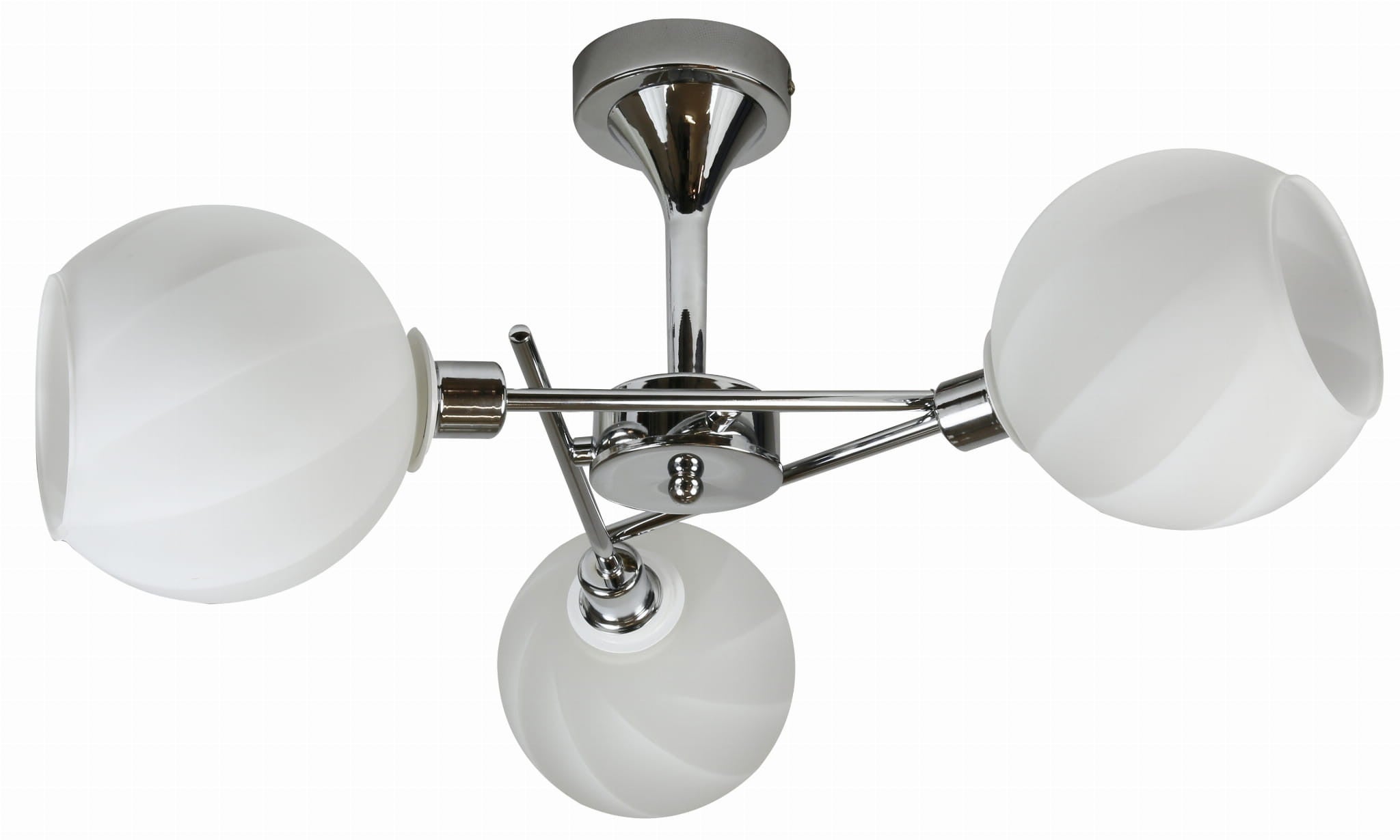 Lampa sufitowa wisząca Raul chromowana biała 3xE14x40W wym: 30 x 62 x 62 cm metal Candellux