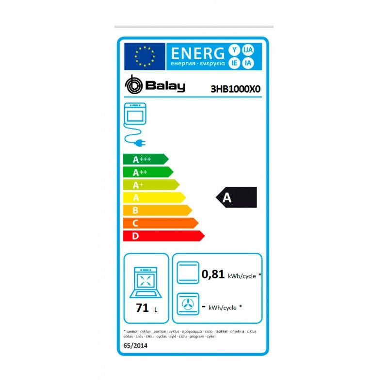 Four Standard Balay 3hb1000x0 71 L 2850w Acier Inoxydable Noir - 5