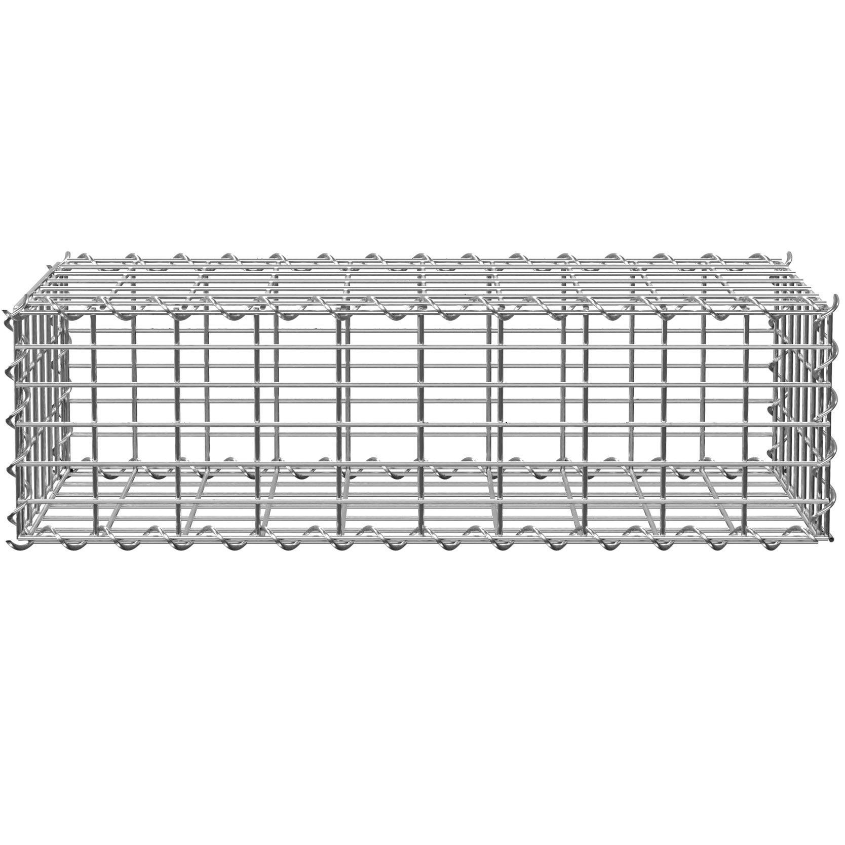 Gabbione con rete in acciaio zincato a caldo, larghezza maglia 5 x 10 cm punti di saldatura fissi 100x30x30 cm TECTAKE - 4