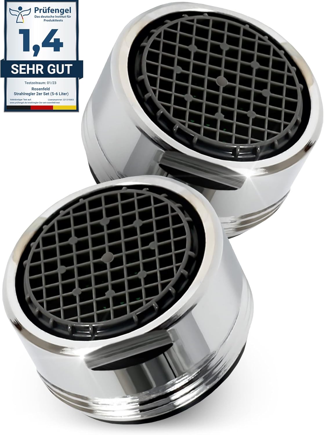 Aerator de robinet din alamă cromată PC, economizor de apă cu filtru anticalcar, economisește până la apă și energie, debit de apă L min