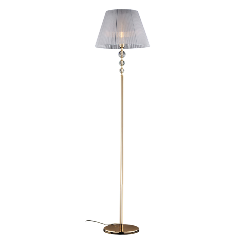 Lampa podłogowa Ruben w kolorze złotym i kryształowym, 1 lampa z abażurem dm.45 .180 Ø45 BL267-PH-OR
