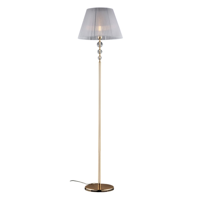 Lampa podłogowa Ruben w kolorze złotym i kryształowym, 1 lampa z abażurem dm.45 .180 Ø45 BL267-PH-OR