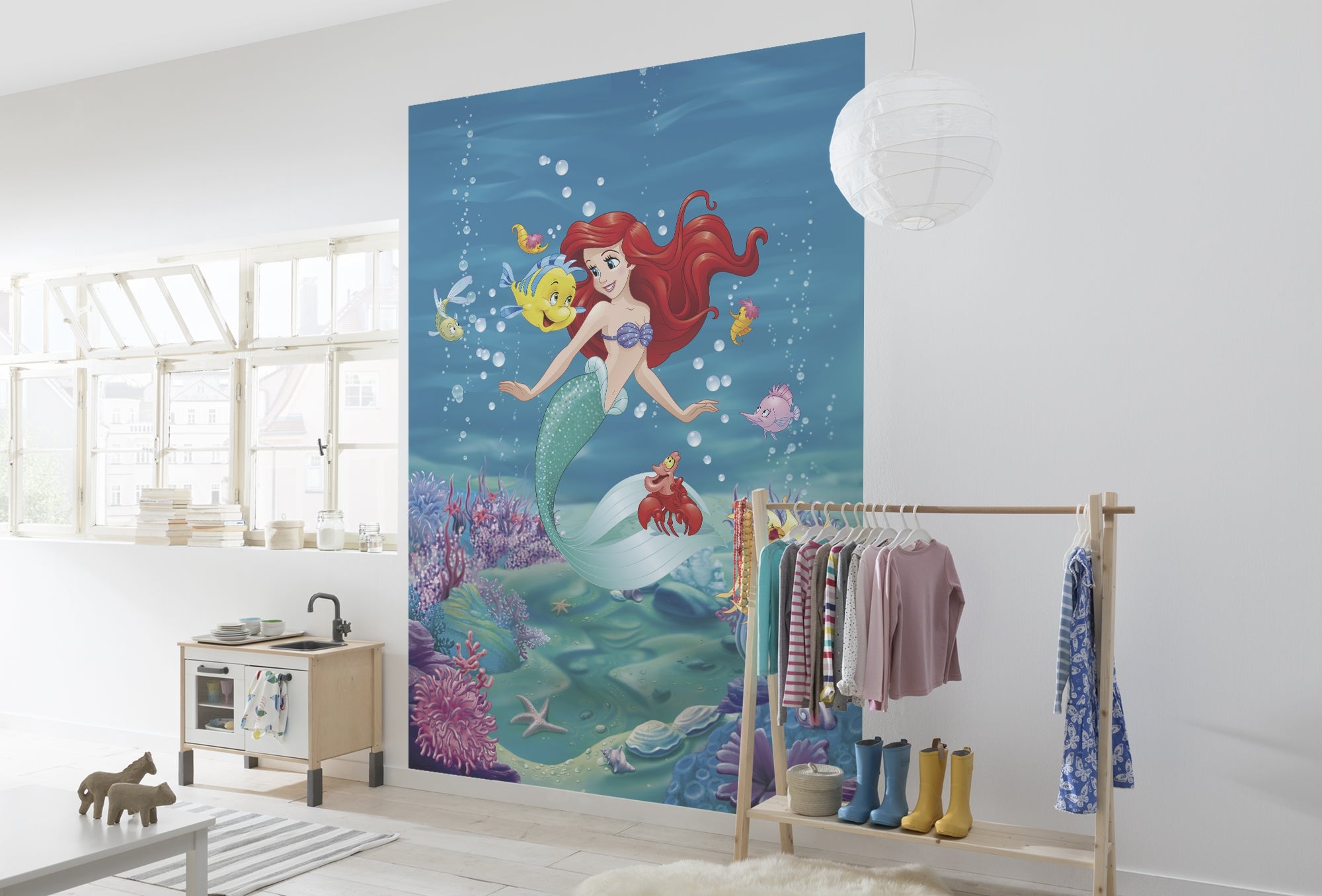 Fototapeta Ariel śpiewa niebieskim - 184 x 254 cm - DISNEY