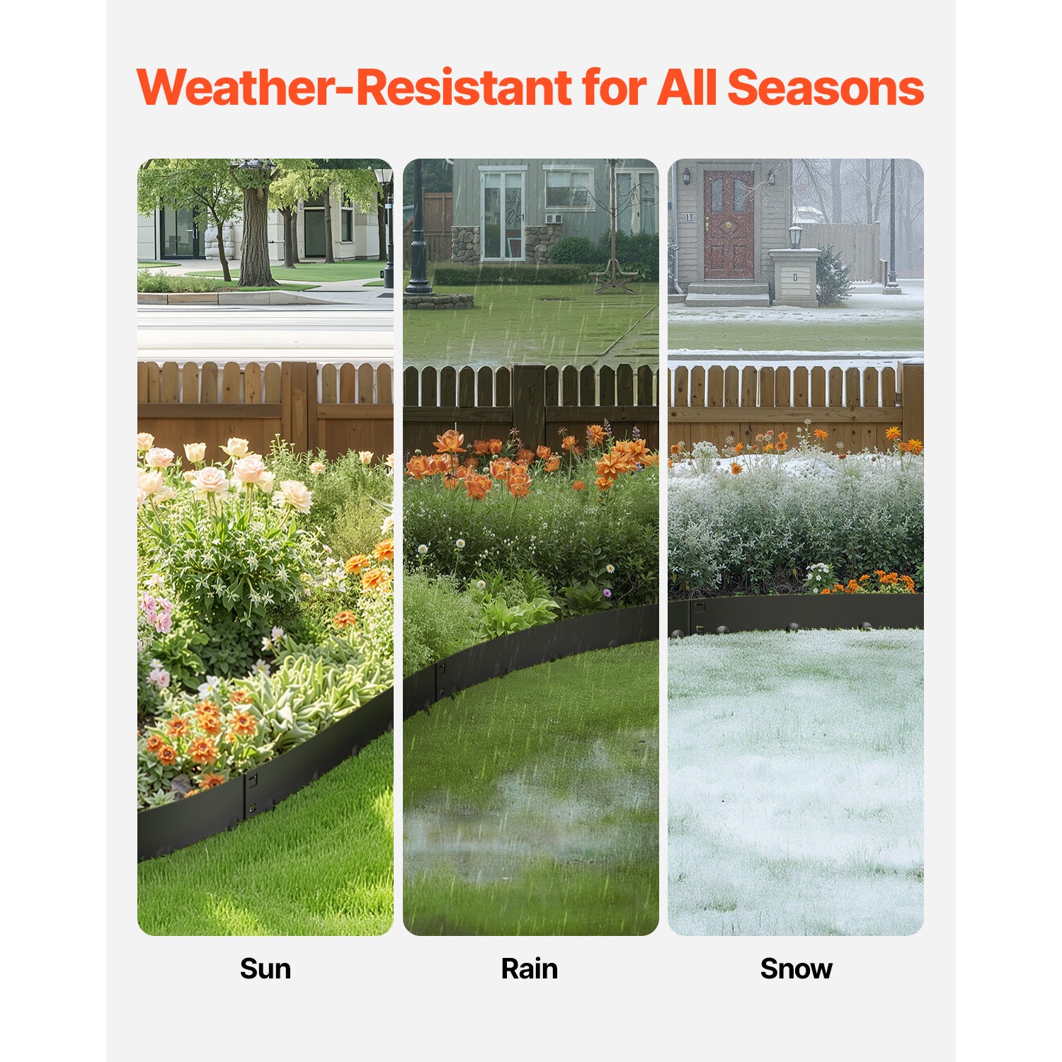 Bordure Métallique de Jardin 5 Pièces en Acier Antirouille SucceBuy, 990 x 181 mm, Séparateur Flexible pour Pelouse Allée Cour Massif - 7