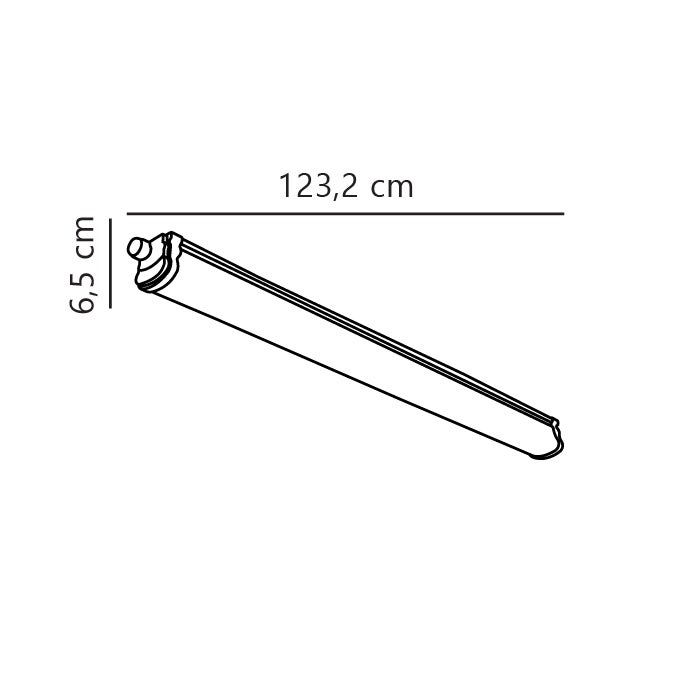 Réglette OAKLAND 120 Double Matière plastique Blanc, H.6.5 - IP65 - LED ...
