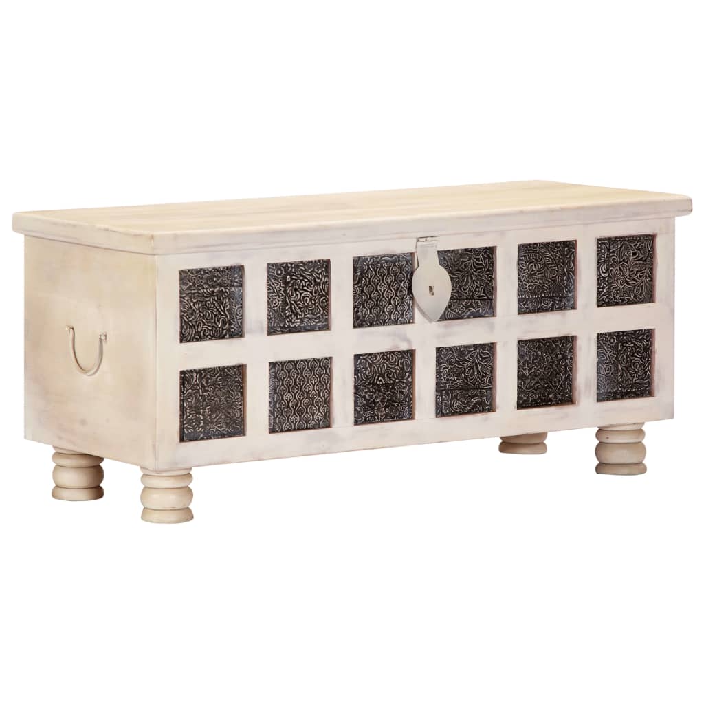 Banc de rangement blanc 42x42x45 cm bois d ingénierie | Leroy Merlin