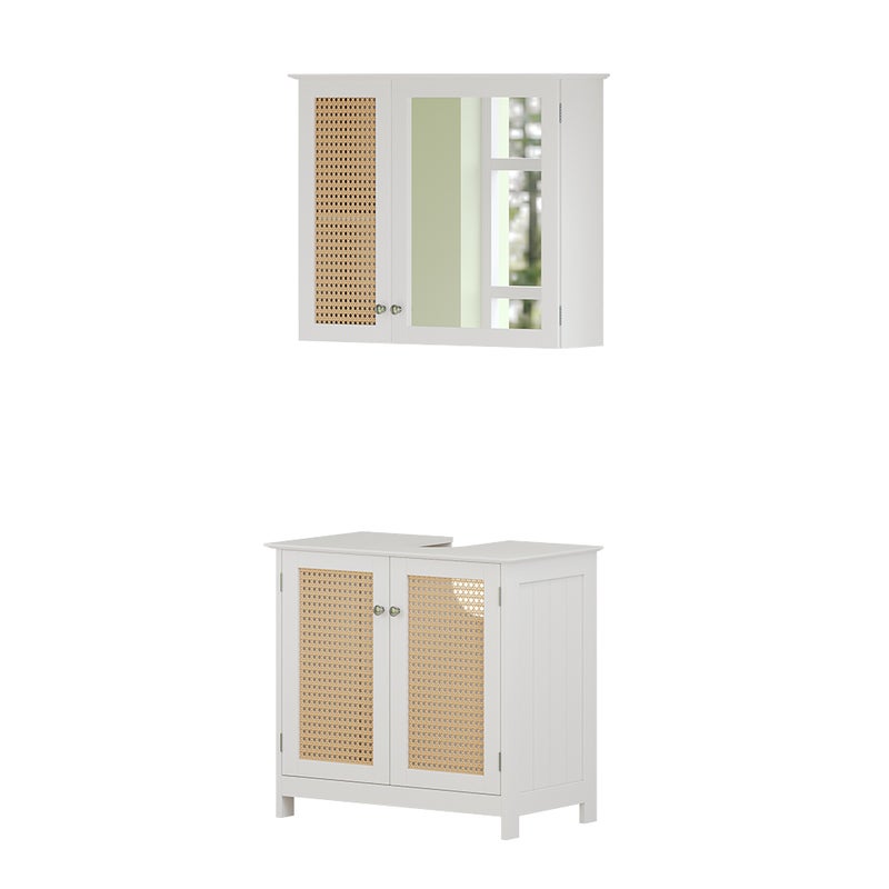 Vicco Zestaw mebli łazienkowych Rosario, Biały, 2 części