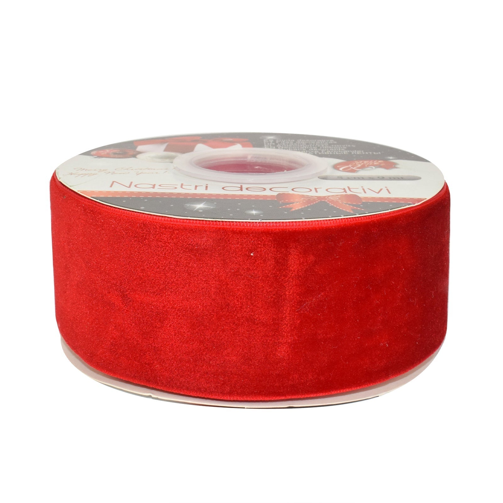 Nastro in velluto Rosso 50 mm x 9 mt per decorazioni e confezioni natalizie / Default Title | Leroy Merlin