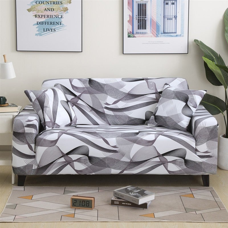 SHANNA Copridivano 3 Posti con Penisola Ciniglia, Nuovo Fodera per Divano Antiscivolo Antimacchia, Telo Copridivano con Braccioli Tessuto Super Morbido Universale (Grigio, 90 x 120cm