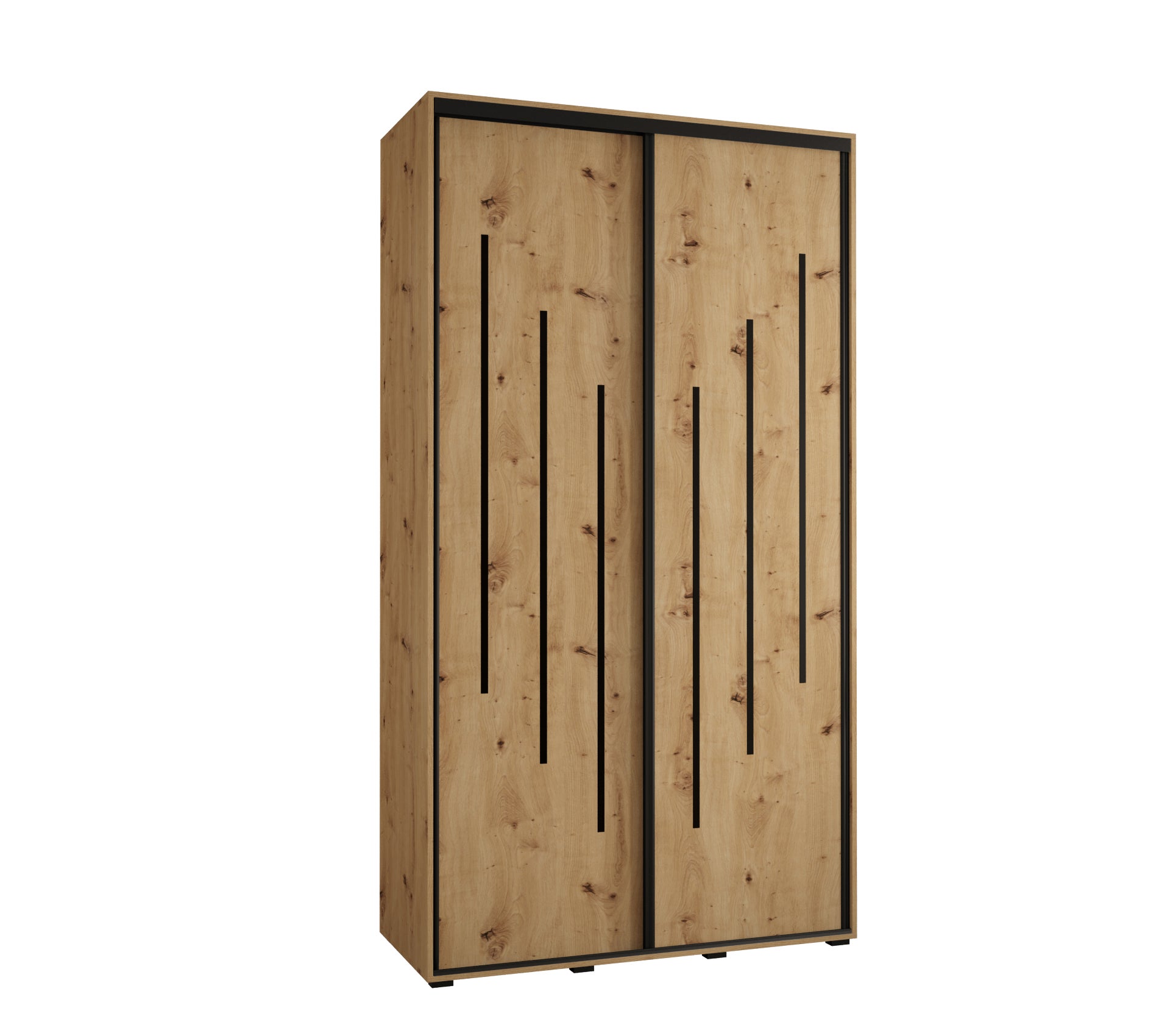 Szafa przesuwna wysoka Davos 8 140 x 60 x 235,2 cm artisan + artisan + u. czarny - Abiks Meble