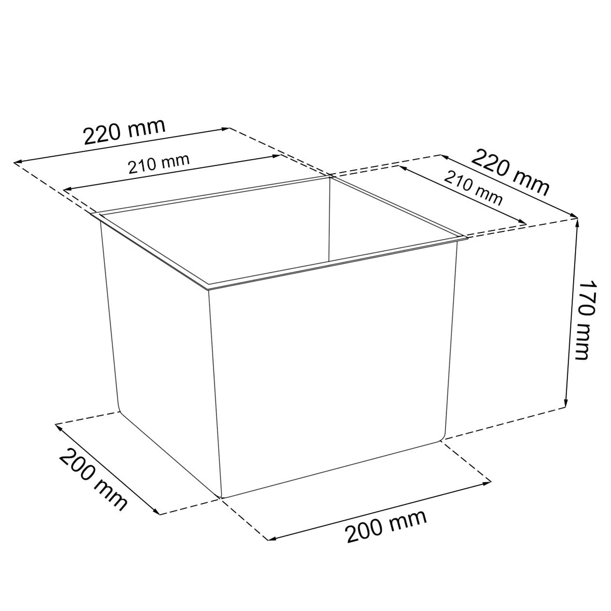 Pote alto 16,3 L Prosperplast Urbi Square Effect plástico COM tanque na cor Antracite, 42 (altura) x 22 (largura) x 22 (profundidade) cms - 4