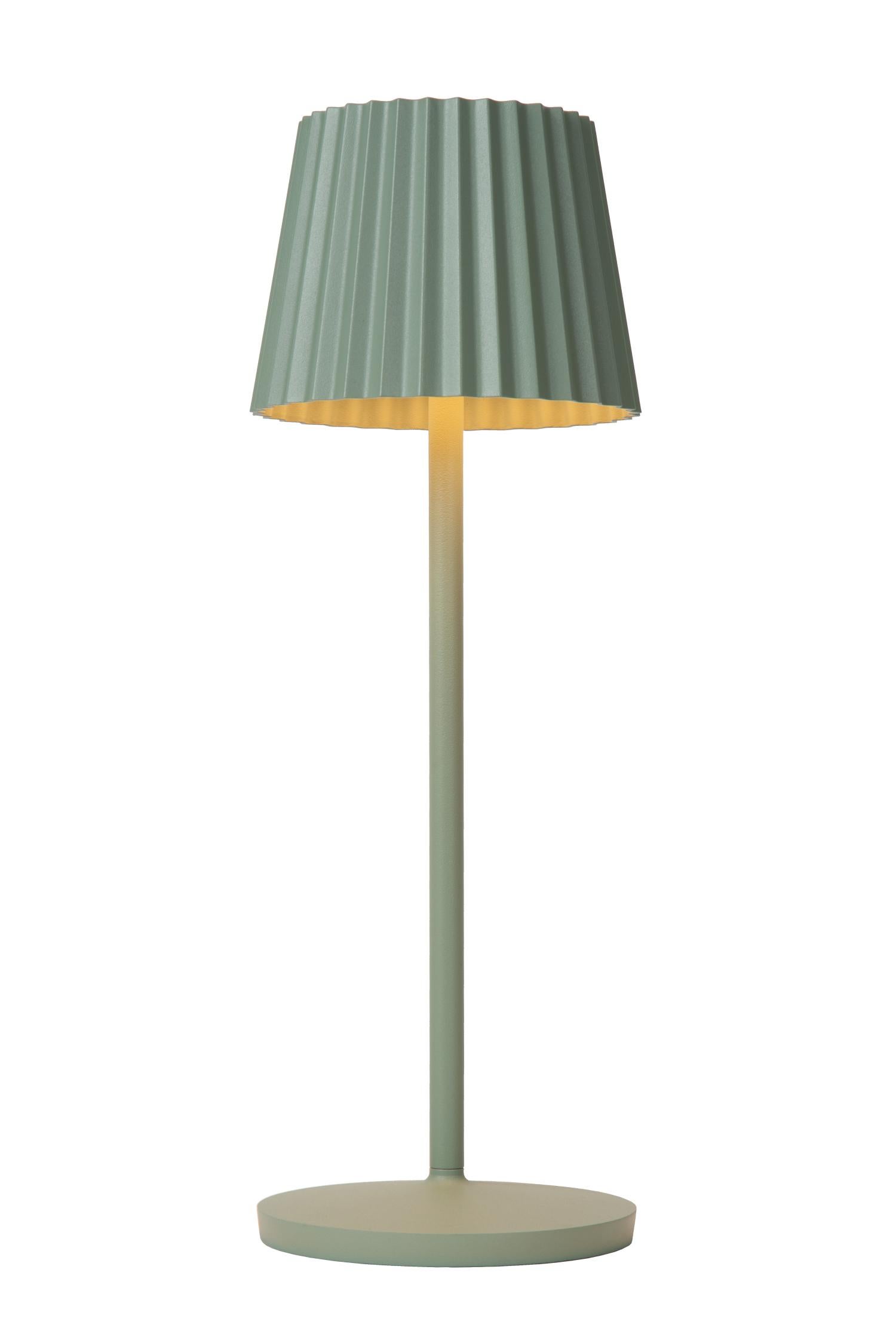 Lampa stołowa akumulatorowa zielona JUSTINE LED 2W Ciepła biel 2700K 120lm Lucide